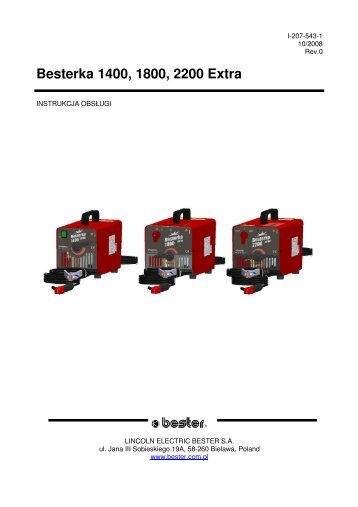 Besterka 1400, 1800, 2200 Extra - Lincoln Electric - documentations