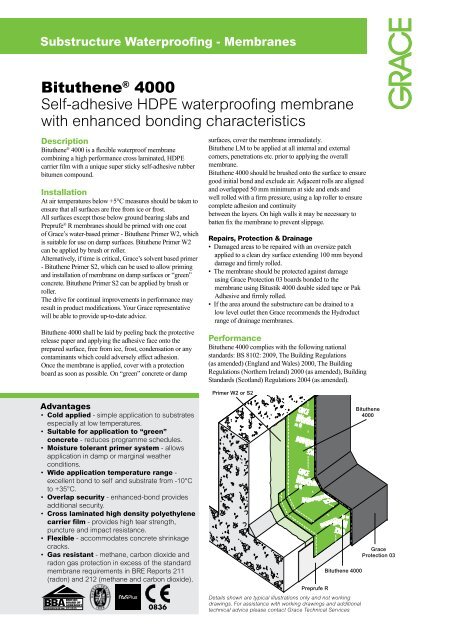 BitutheneÂ® 4000 Self-adhesive HDPE waterproofing membrane ...