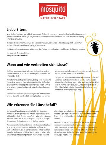 LÃ¤use Elterninfoblatt - Mosquito-parasitenschutz.de