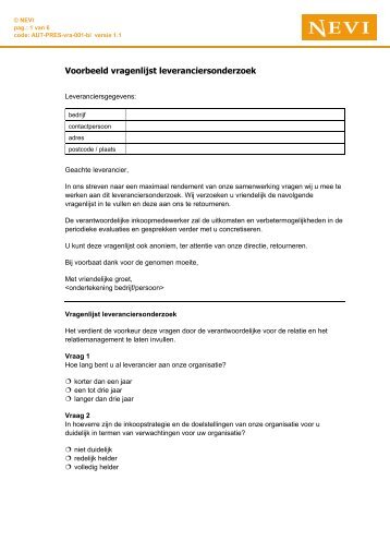 Vragenlijst stijlen van leidinggeven volgens het managerial grid  Nevi