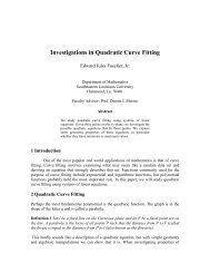 Investigations in Quadratic Curve Fitting - MAA Sections