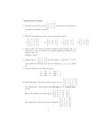 Sample Exam Problems 1. find the inverse of the following ... - MyWeb