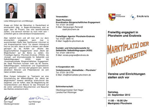 Flyer Markt der MÃ¶glichkeiten 2012 - Stadt Pforzheim