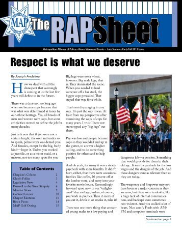 Respect is what we deserve - Metropolitan Alliance of Police