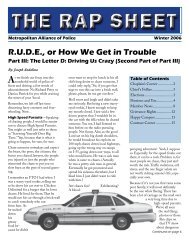 R.U.D.E., or How We Get in Trouble - Metropolitan Alliance of Police