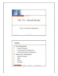 CSC 774 -- Network Security - Dr. Peng Ning