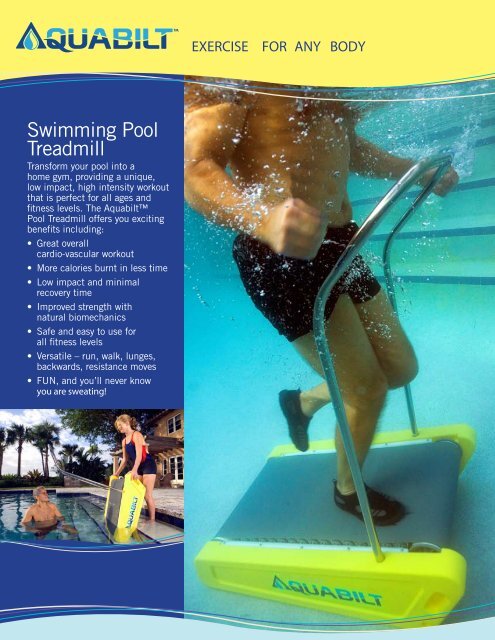 Swimming Pool Treadmill - ActiveForever