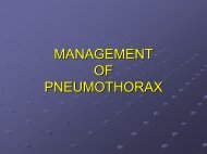 MANAGEMENT OF PNEUMOTHORAX - The Lung Center