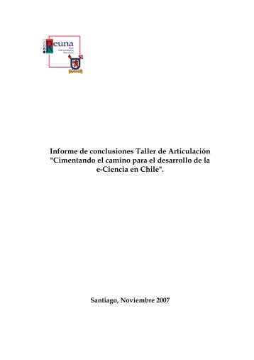 Documento Conclusiones Taller e-Ciencia - Presentación - Reuna