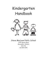 Kindergarten Handbook - Steve Maclean Public School