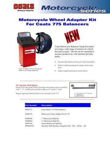 Motorcycle Wheel Adapter Kit - Mile-X Equipment, Inc.