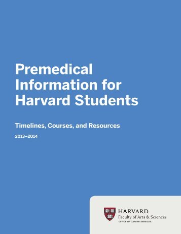 Premedical Information for Harvard Students - Office of Career ...