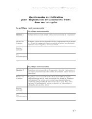Questionnaire de vÃ©rification pour l'implantation de la norme ISO ...