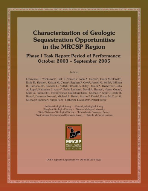 MRCSP Phase I Geologic Characterization Report - Midwest ...