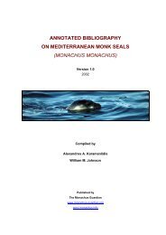 annotated bibliography on mediterranean monk seals (monachus