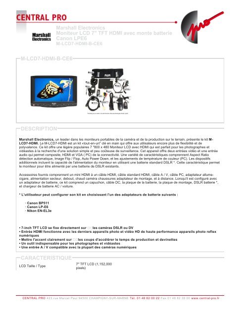M-LCD7-HDMI-B-CE6 DESCRIPTION ... - Kelvin-pro