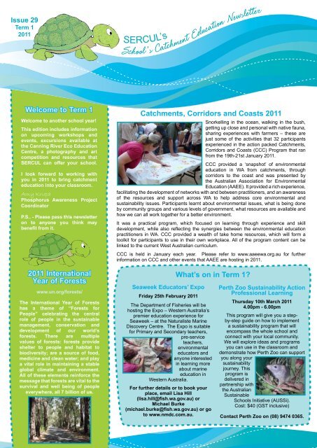 School's Catchment Education Newsletter - SERCUL