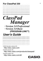ClassPad Manager Professional V3.0 User's Guide - CasioEd