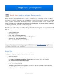 Google Sites: Creating, editing and sharing a site