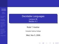 Decidable Languages - Hampden-Sydney College