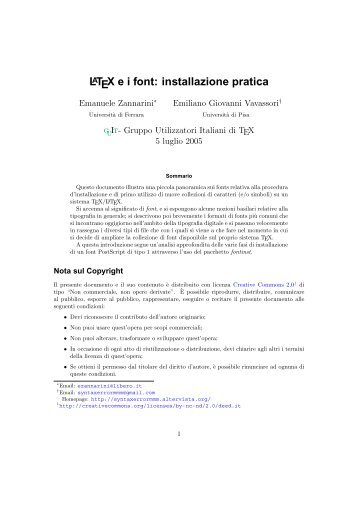 LaTeX e i font: installazione pratica - GuIT