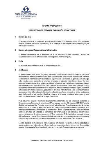 Informe Mensual de GestiÃ³n - Superintendencia de Banca y Seguros