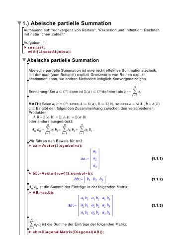 1.) Abelsche partielle Summation