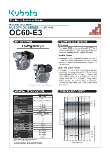 OC60-E3: 1 Cylinder / 6.0HP @ 3600RPM - DAC Industrial