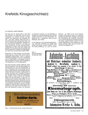 Krefelds Kinogeschichte(n)