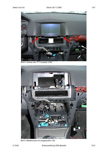 Onboard Entertainment System OES Einbauanleitung OES-Basiskit