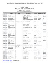 Brooke County Delinquent and Nonentered Land Sale June 5, 2012 ...