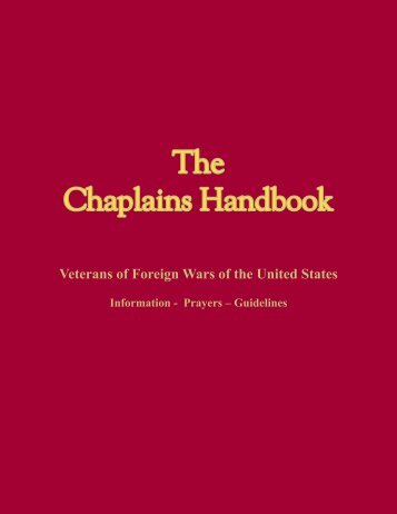 The Chaplains Handbook - Veterans of Foreign Wars
