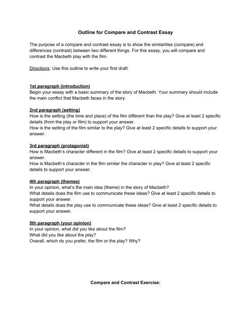 how to start a compare and contrast essay example introduction