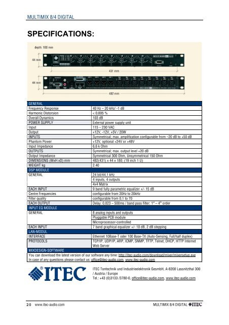 ITEC-MULTIMIX 8/4 digital - Hardware