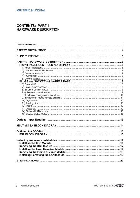 ITEC-MULTIMIX 8/4 digital - Hardware