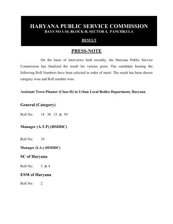 HARYANA PUBLIC SERVICE COMMISSION - Hpsc