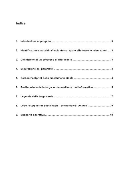 PROGETTO SUSTAINABLE TECHNOLOGIES - Acimit