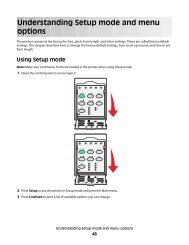 printer settings page - Lexmark