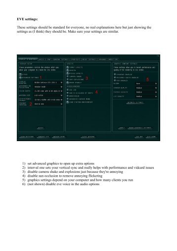 These settings should be standard for everyone, no real ... - EVE Files