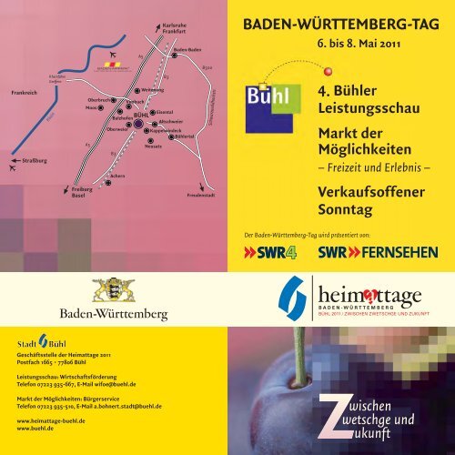 Programmflyer Baden-Württemberg-Tag - Heimattage Buehl