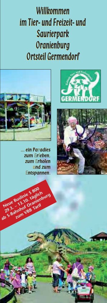 Tierpark Germendorf Flyer 2013 - und Freizeitpark Germendorf