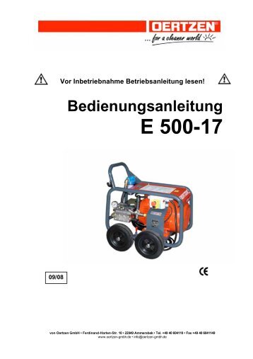 Bedienungsanleitung E 500-17 - von Oertzen GmbH