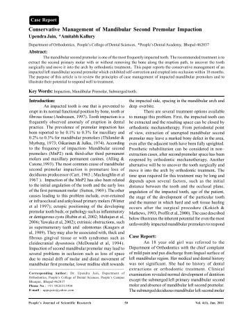Conservative Management of Mandibular Second Premolar Impaction