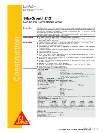 SikaGrout® 212 - Sika Canada