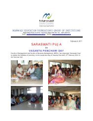 saraswati puja - Marwadi Education Foundation Group of Institutions