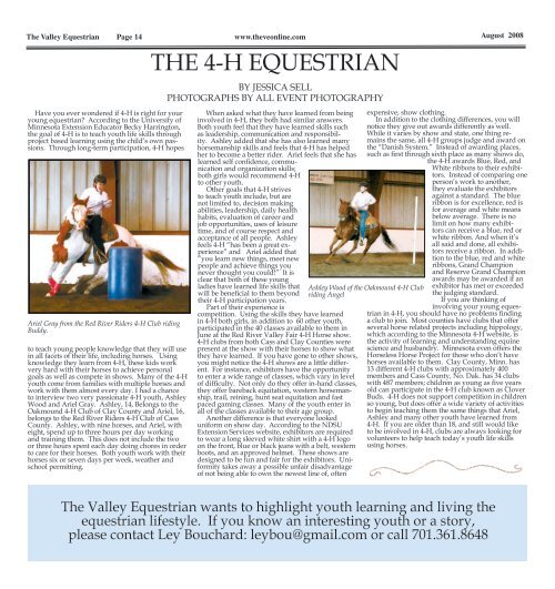 August 2008 - The Valley Equestrian Newspaper