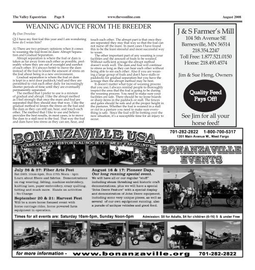 August 2008 - The Valley Equestrian Newspaper