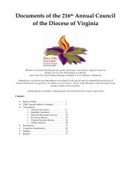 The 216th Annual Council - Diocese of Virginia