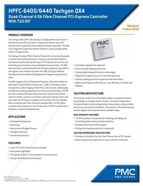 Hpfc 6400 6440 Tachyon Qx4 Quad Channel 4 Gb Fibre Channel