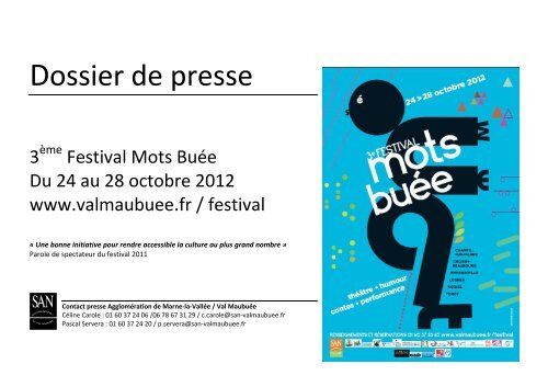 Dossier de Presse â Mots BuÃ©e 2012 - AgglomÃ©ration de Marne-la ...